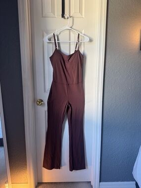 CRZ Yoga Women's Brown Spaghetti Strap Jumpsuit